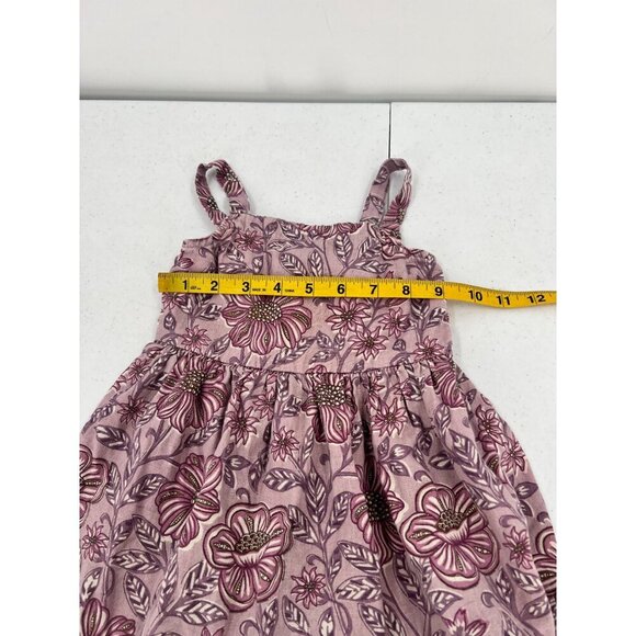 Utsa Kids 2Y Purple Floral Ruffle Dress Smocked Cottagecore Prairie Cotton Blend - Picture 4 of 8
